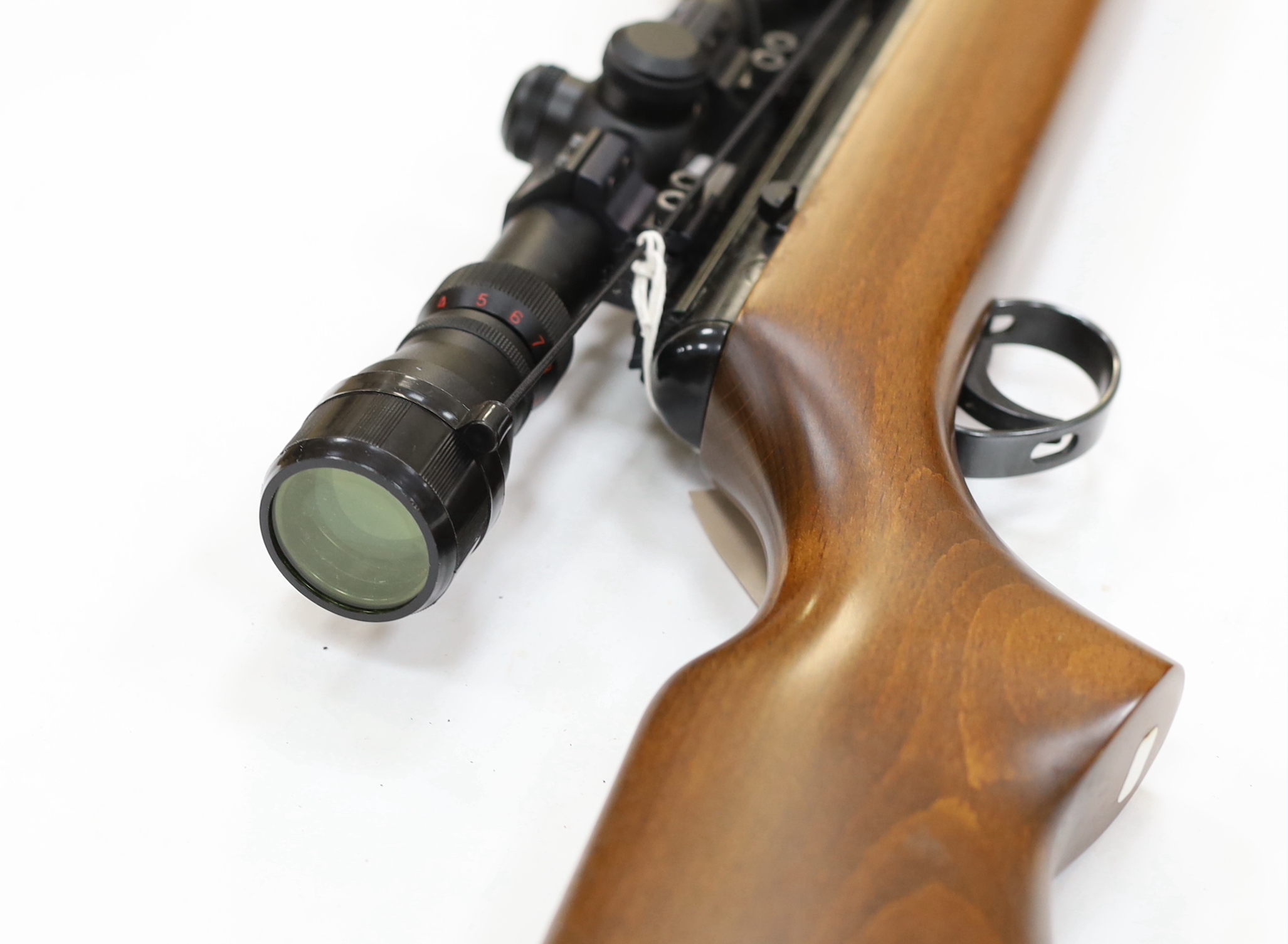 A BSA .22 break action air rifle, fitted with a Simmons sight, together with a wool lined case